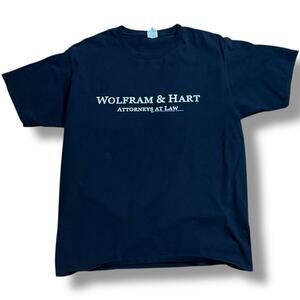 Angel Buffy T-Shirt Mens Black Wolfram & Hart Attorneys at Law Collectible Sz L